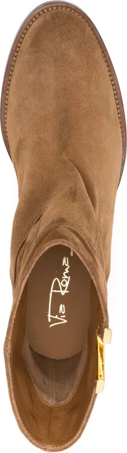 Logo-Plaque Suede Boots - Image 4