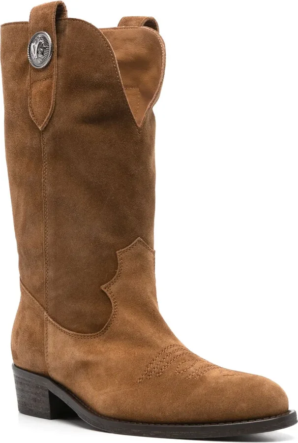 Logo-Plaque Suede Boots - Image 2