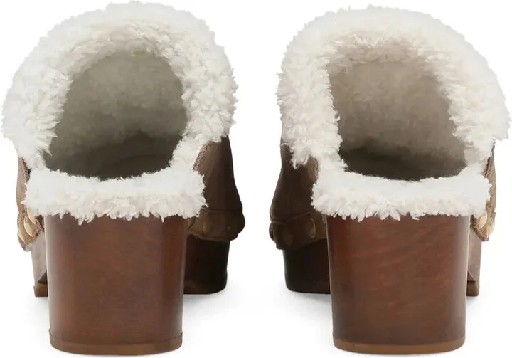 Logo-Plaque Suede Clogs - Image 3