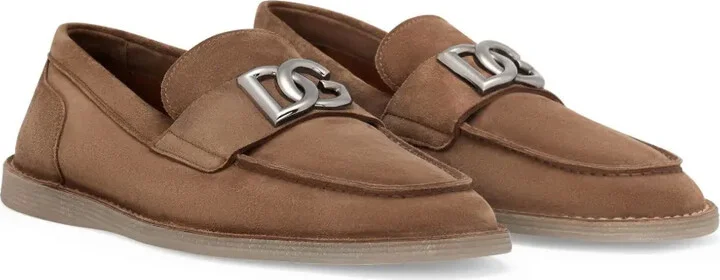 Logo-Plaque Suede Loafers - Image 2