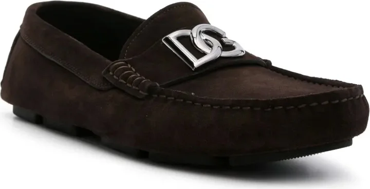 Logo-Plaque Suede Loafers - Image 2