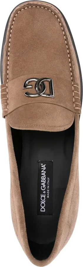 Logo-Plaque Suede Loafers - Image 4