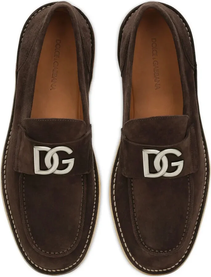 Logo-Plaque Suede Loafers - Image 4