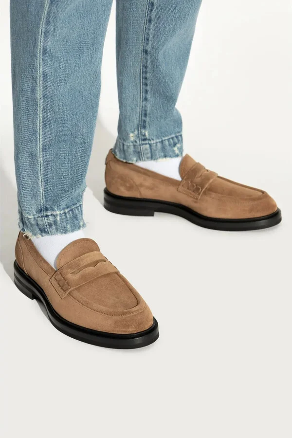 Logo-Plaque Suede Loafers - Image 2