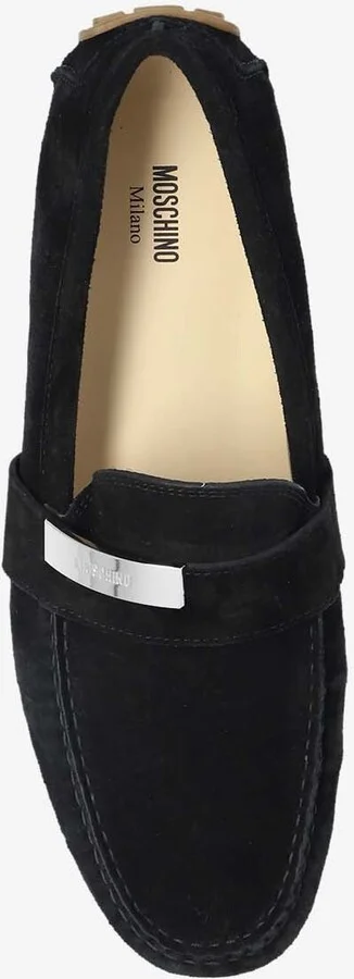 Logo Plaque Suede Loafers - Image 3