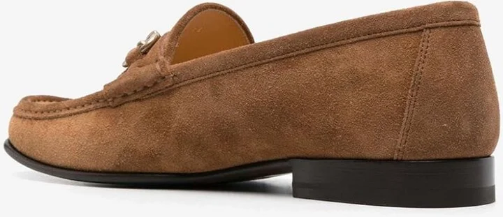 Logo Plaque Suede Loafers - Image 2