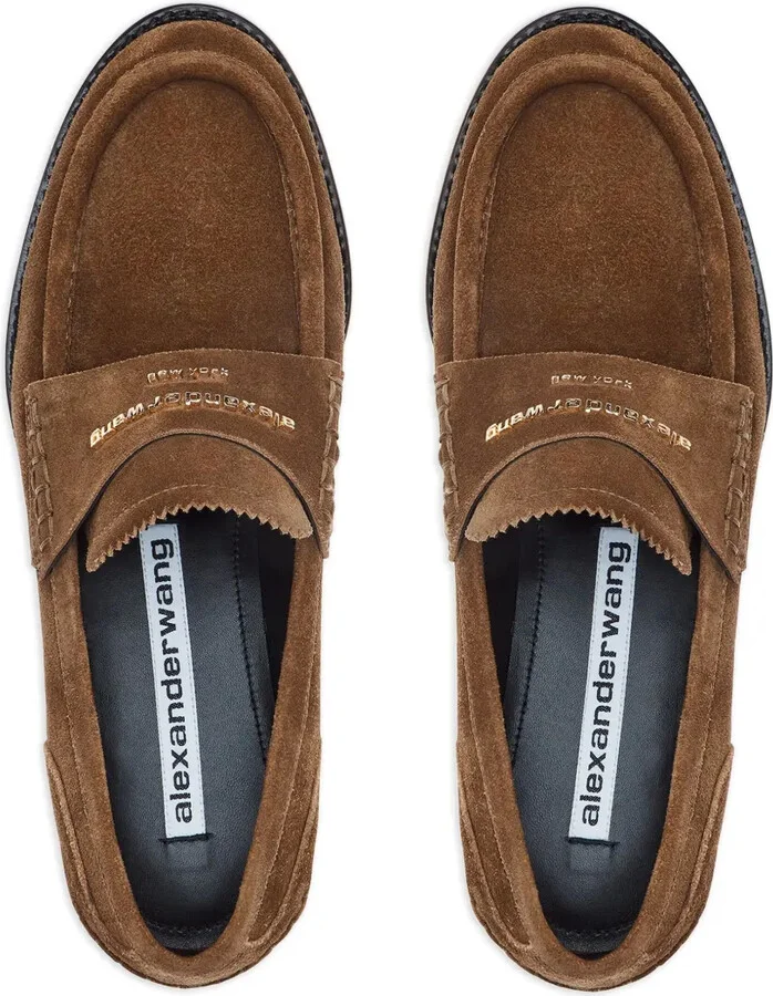Logo-Plaque Suede Loafers - Image 4
