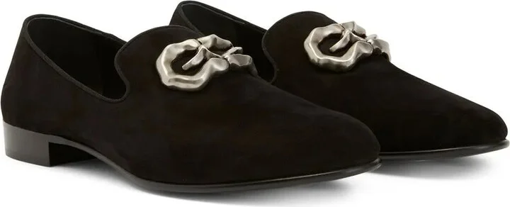 Logo-Plaque Suede Loafers - Image 2