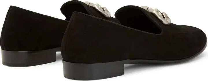 Logo-Plaque Suede Loafers - Image 3