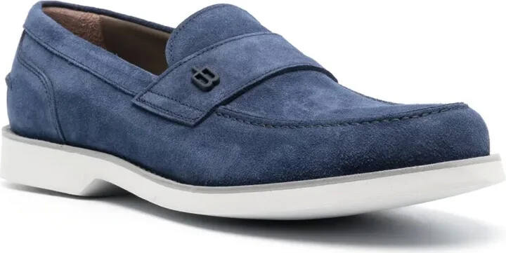 Logo-Plaque Suede Loafers - Image 2