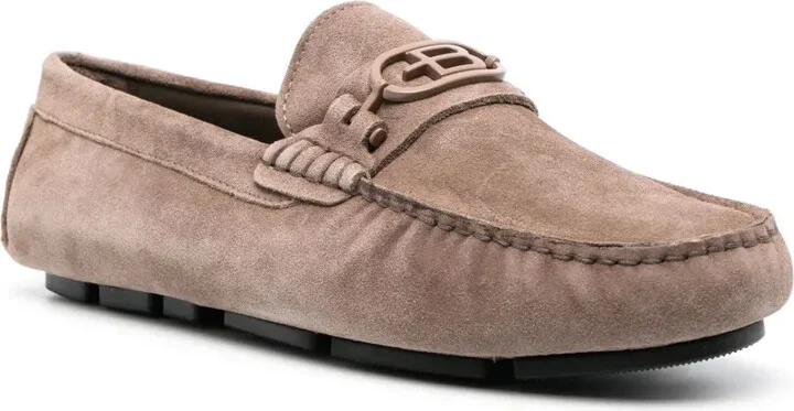 Logo-Plaque Suede Loafers - Image 2