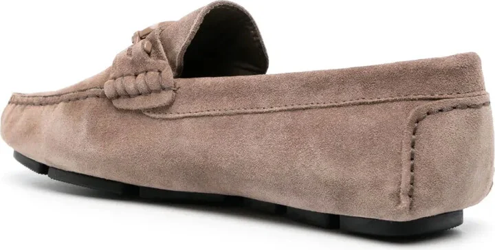 Logo-Plaque Suede Loafers - Image 3