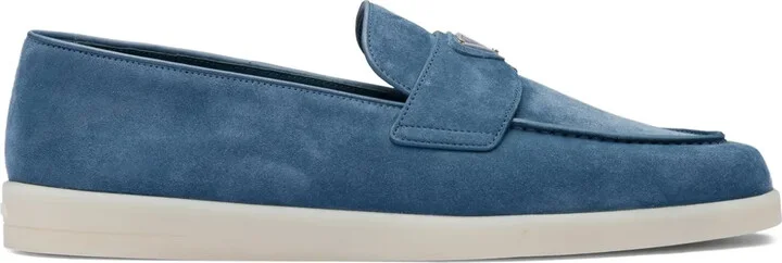 Logo-Plaque Suede Loafers