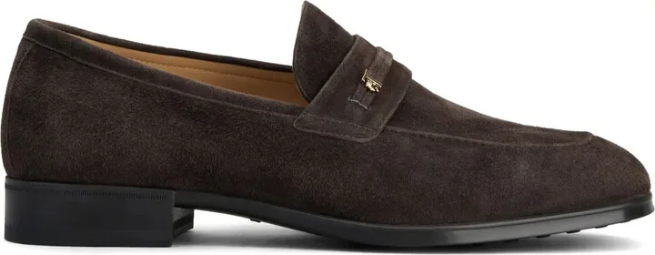 Logo-Plaque Suede Loafers
