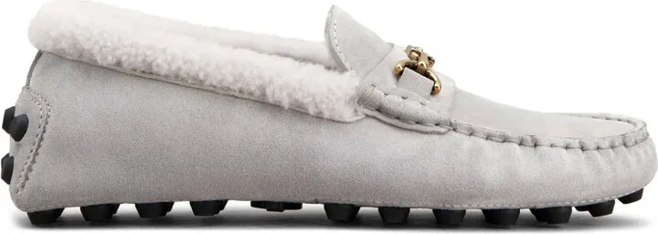 Logo-Plaque Suede Loafers
