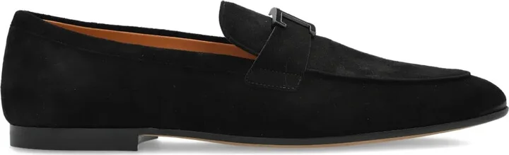 Logo-Plaque Suede Loafers