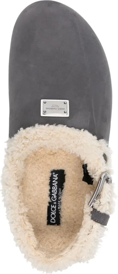 Logo-Plaque Suede Mules - Image 4