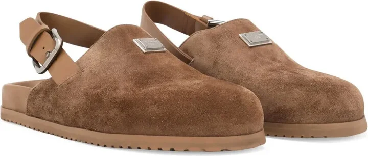 Logo-Plaque Suede Mules - Image 2