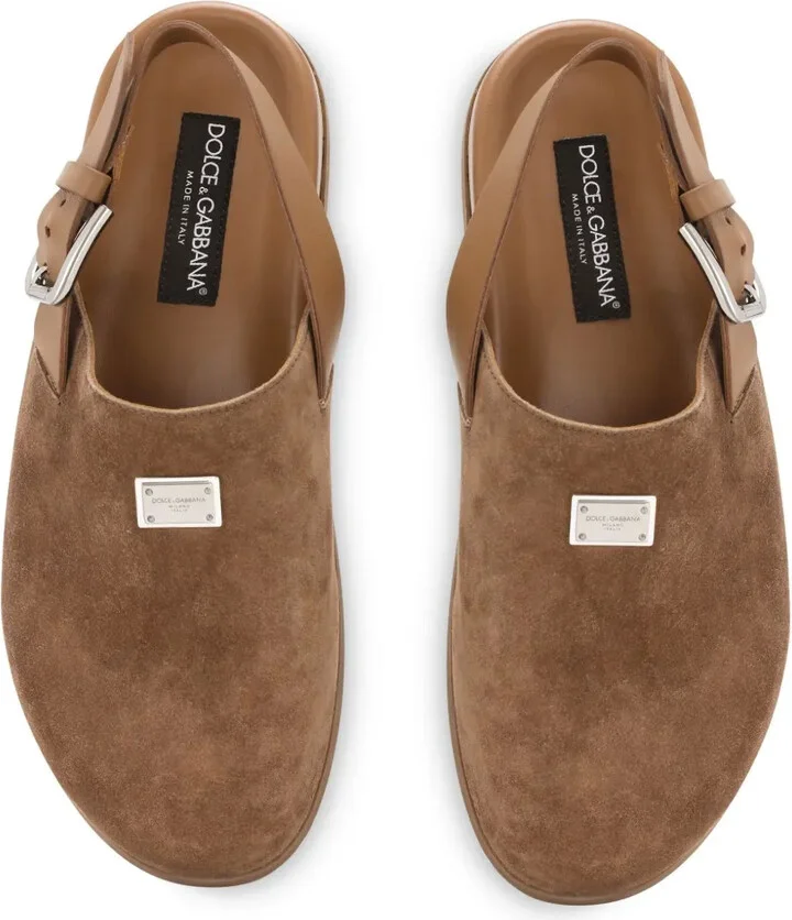 Logo-Plaque Suede Mules - Image 4