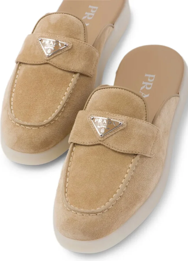Logo-Plaque Suede Mules - Image 5