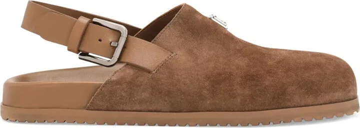 Logo-Plaque Suede Mules