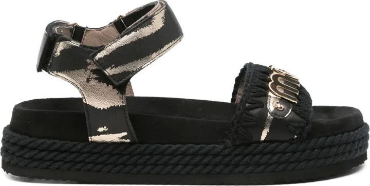 Logo-Plaque Suede Sandals