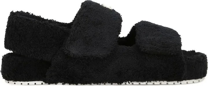 Logo-Plaque Terrycloth-Effect Sandals