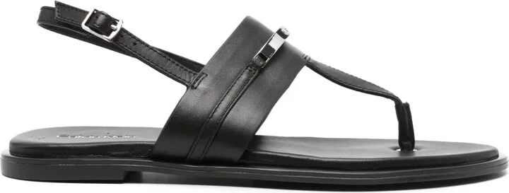 Logo-Plaque Thong Sandals
