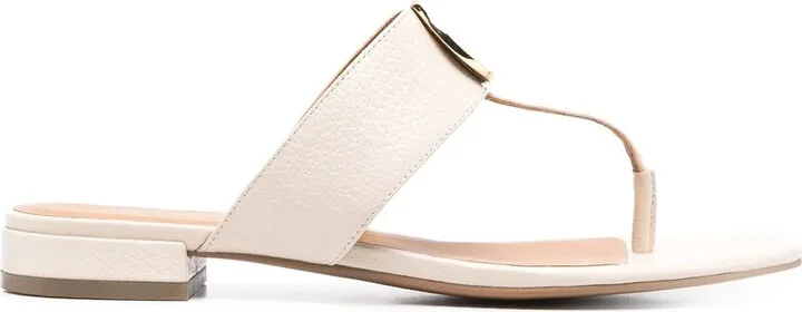 Logo-Plaque Thong-Strap Sandals