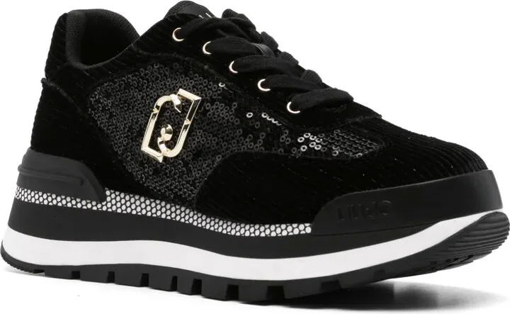 Logo-Plaque Velvet Trainers - Image 2