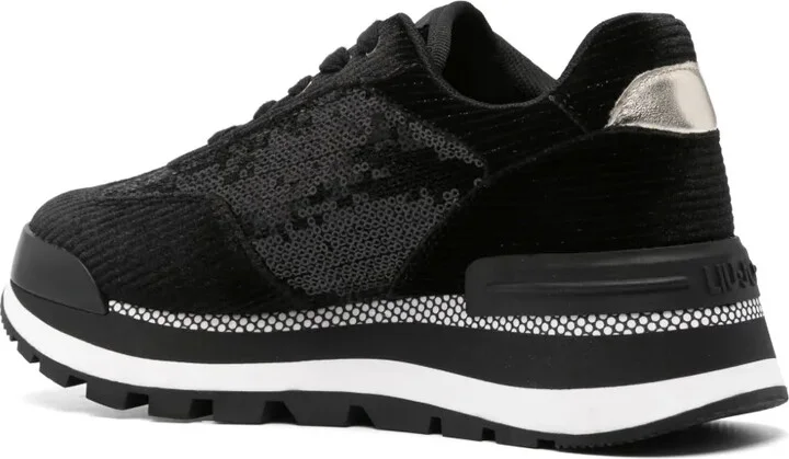 Logo-Plaque Velvet Trainers - Image 3