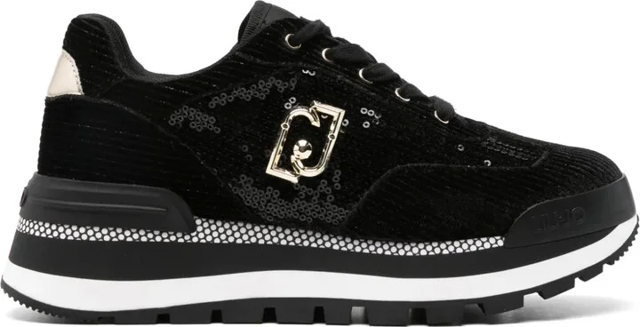 Logo-Plaque Velvet Trainers