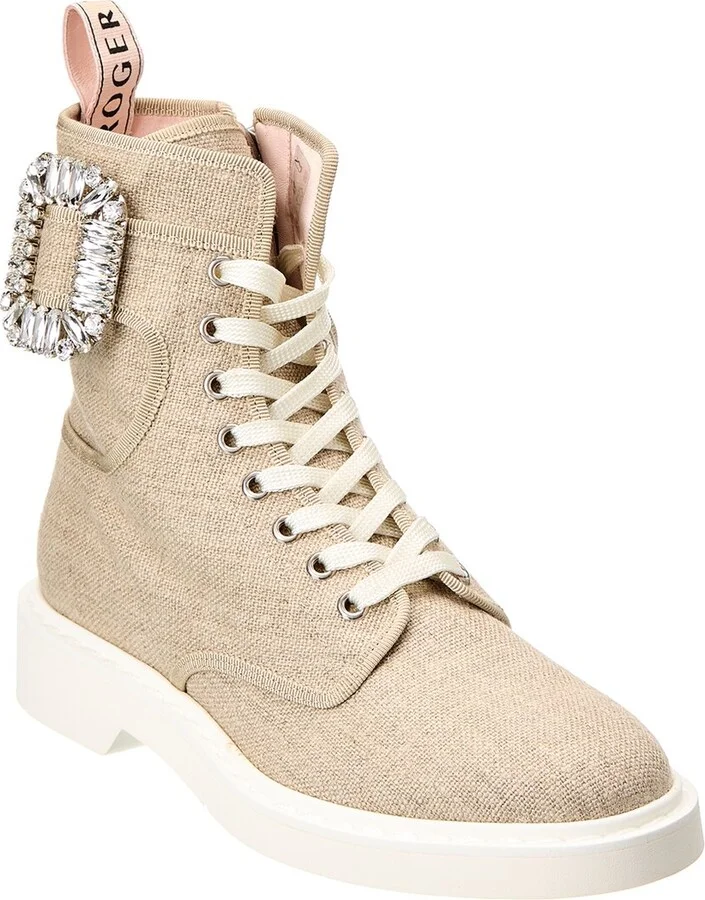 Logo Plaque Viv Canvas Bootie