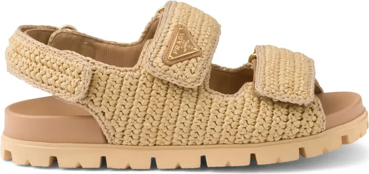 Logo-Plaque Woven Sandals