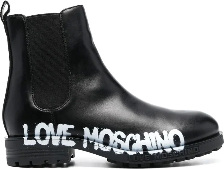 Logo-Print Ankle Boots