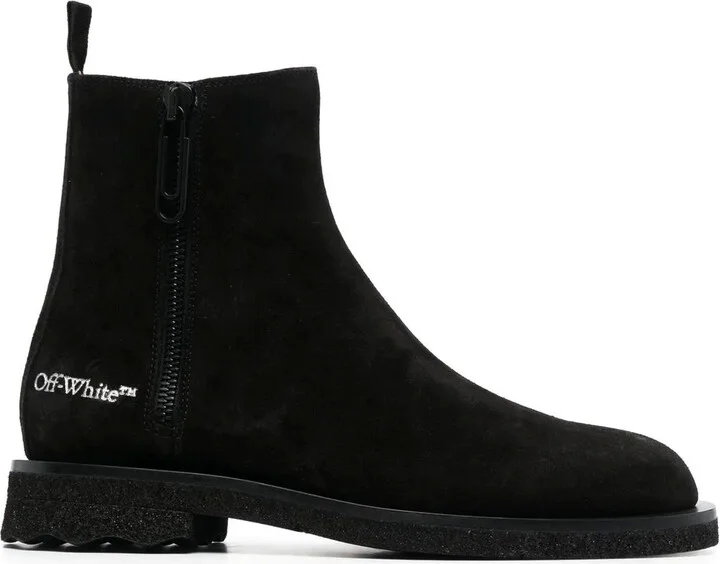 Logo-Print Ankle Boots