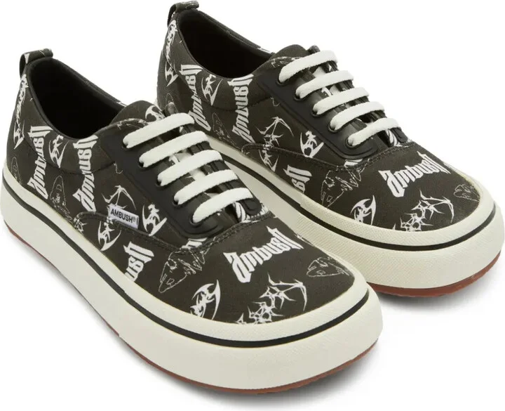 Logo-Print Canvas Sneakers - Image 2