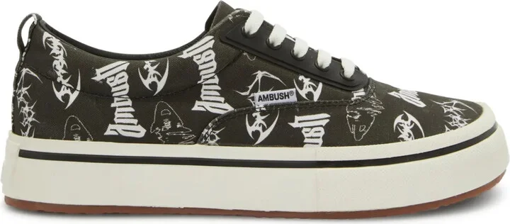 Logo-Print Canvas Sneakers