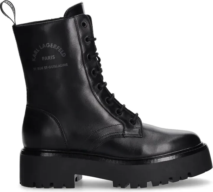 Logo-Print Combat Boots