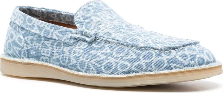 Logo-Print Denim Loafers - Image 2