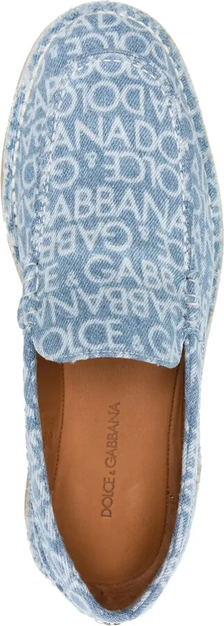 Logo-Print Denim Loafers - Image 4