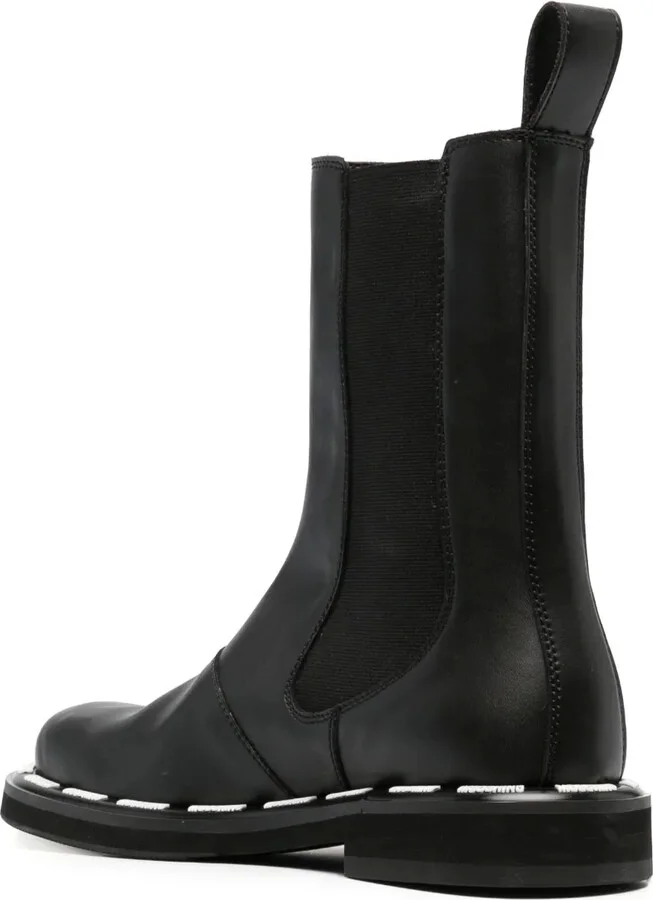 Logo-Print Faux-Leather Boots - Image 3