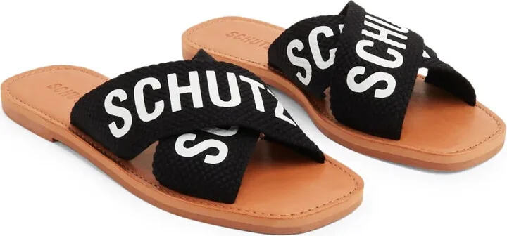 Logo-Print Flat Leather Slides - Image 2
