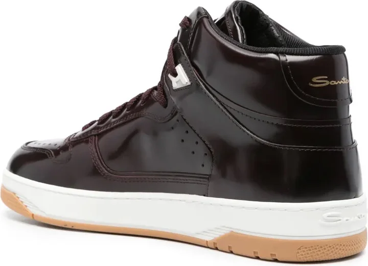 Logo-Print High-Shine Finish Sneakers - Image 3