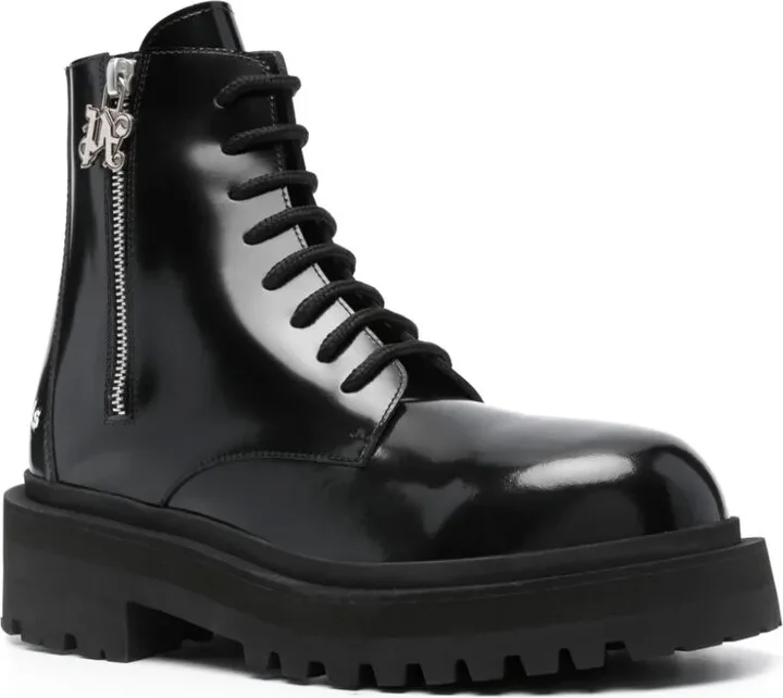 Logo-Print Lace-Up Boots - Image 2