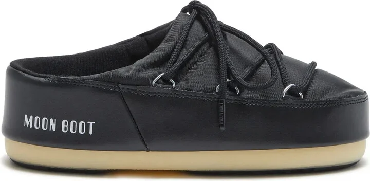Logo-Print Lace-Up Mules