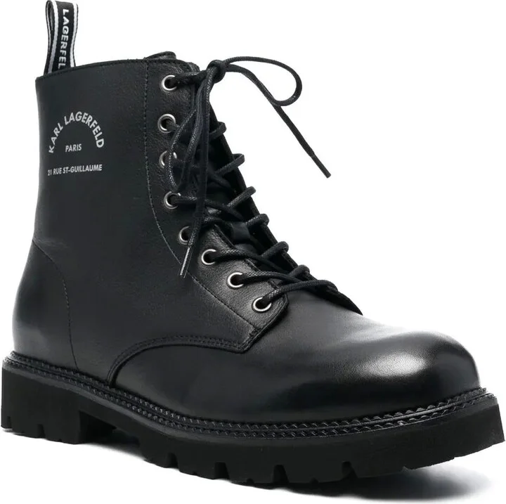 Logo-Print Leather Ankle Boots - Image 2