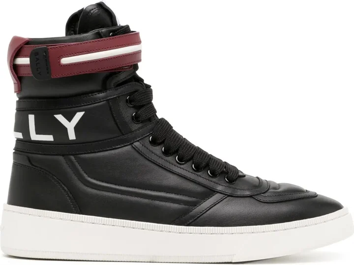 Logo-Print Leather Ankle Boots
