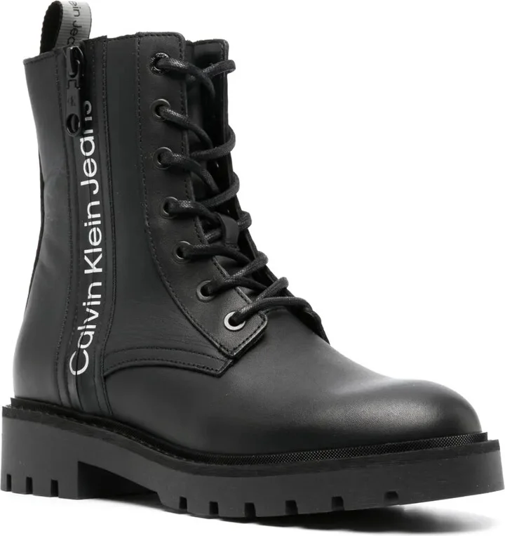 Logo-Print Leather Boots - Image 2