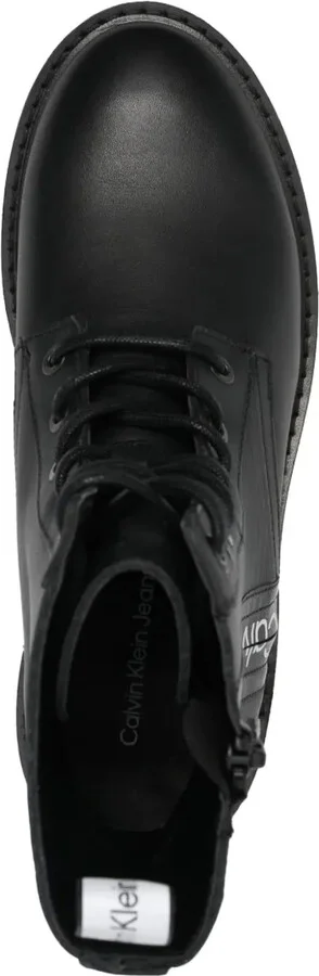 Logo-Print Leather Boots - Image 4